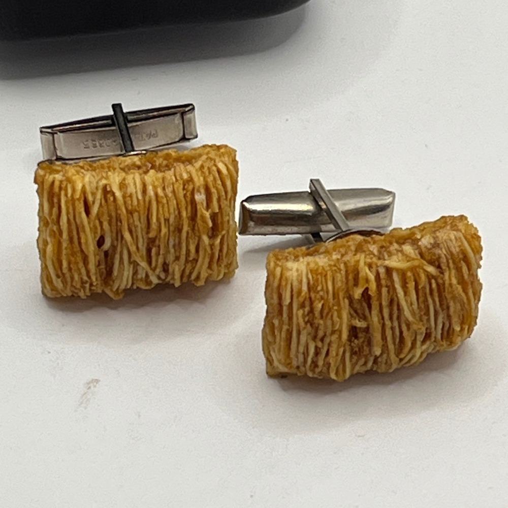 Novelty Food Cufflinks Shredded Wheat Funky Mens‎ Accessories